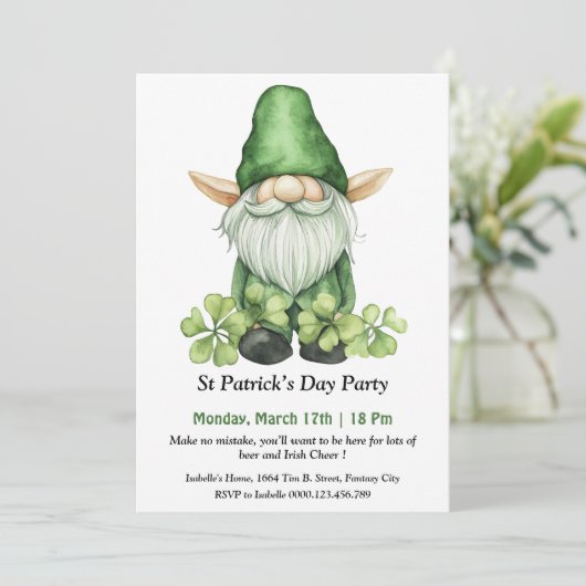 St. Patrick's Day Party Uitnodiging (Staand voorkant)