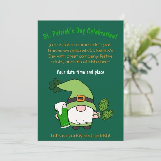 St. Patrick's Day Party Uitnodiging (Staand voorkant)