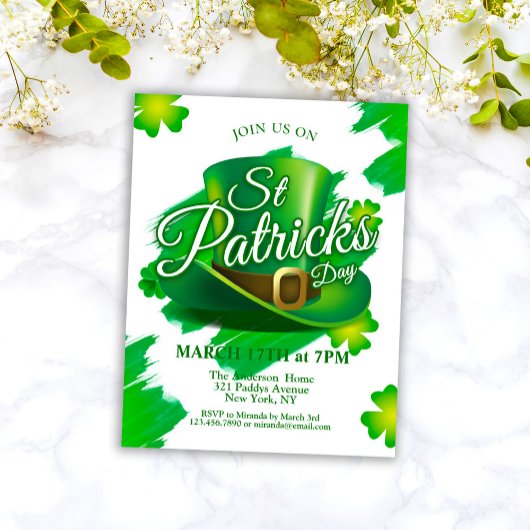 St. Patrick's Day Party Uitnodiging Briefkaart