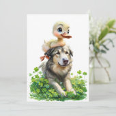 St. Patrick's Day Party Uitnodiging: Duckling Kaart (Staand voorkant)