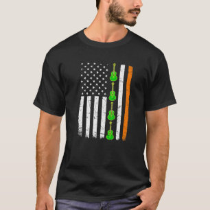 St Patrick's Day Patriotic Guitar Irish American F T-shirt