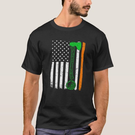 St Patrick's Day Patriotic Woodworking Irish Ameri T-shirt (Voorkant)