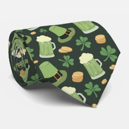 St. Patrick's Day-patroon donkergroen Cheers Shamr Stropdas