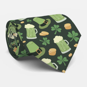 St. Patrick's Day-patroon donkergroen Cheers Shamr Stropdas