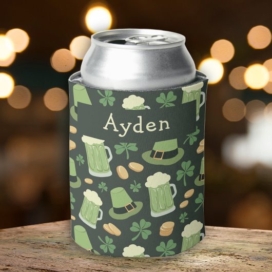 St. Patrick's Day Patroon Sláinte Grappige Groene Blikjeskoeler