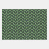 St Patricks Day Pattern Dark Green Cheers Shamrock Inpakpapier Vel (Voorkant 2)