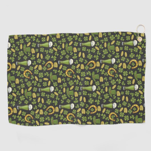 St. Patrick's Day Pattern Golfhanddoek (Horizontaal)