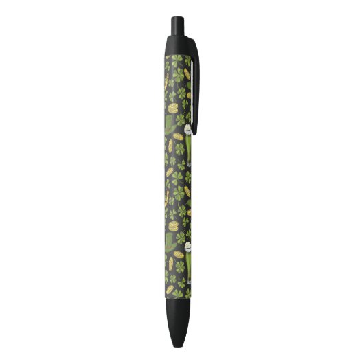 St. Patrick's Day Pattern Zwarte Inkt Pen (Achterkant (Verticaal))