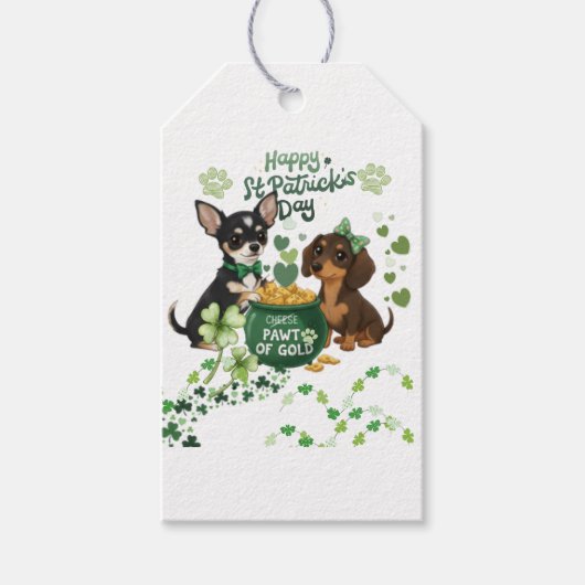 St. Patrick's Day "Pawt van Goud" Cadeaulabel (Voorkant)