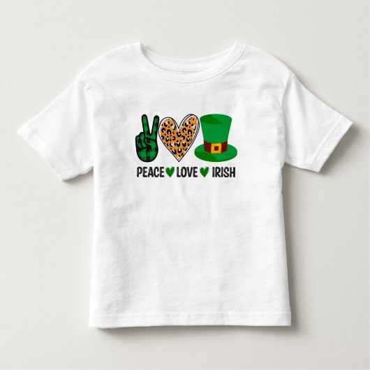 St Patrick's Day Peace Love Irish Kinder Shirts (Voorkant)