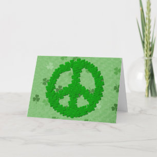 St Patrick's Day Peace Sign Kaart