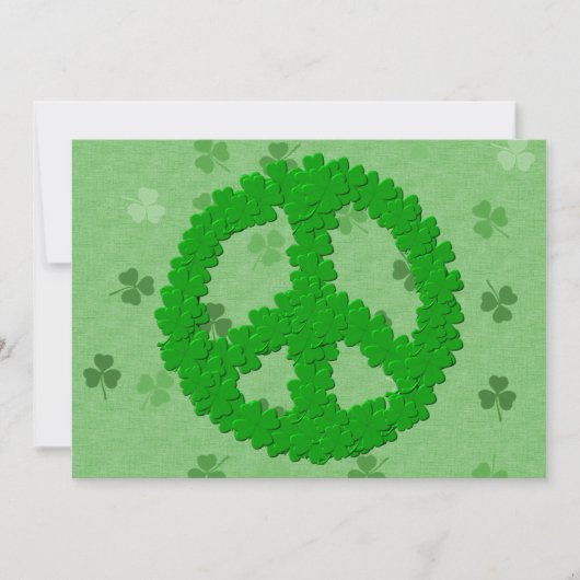 St Patrick's Day Peace Sign Kaart (Voorkant)