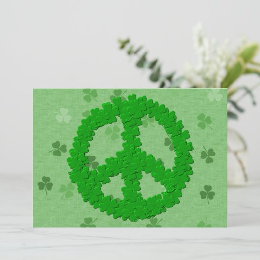 St Patrick's Day Peace Sign Kaart (Staand voorkant)