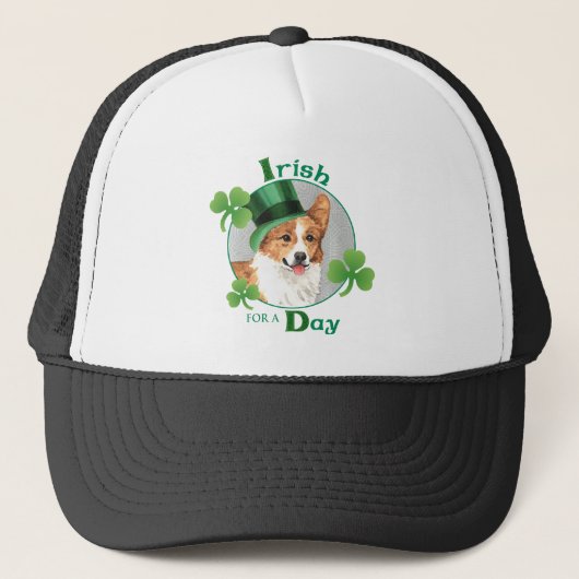 St. Patrick's Day Pembroke Welsh Corgi Trucker Pet (Voorkant)