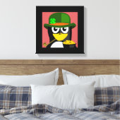 "ST. PATRICK'S DAY' PENGUIN CANVAS AFDRUK (Insitu (Slaapkamer))
