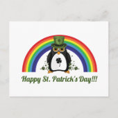 St. Patricks Day Penguin en Rainbow Briefkaart (Voorkant)