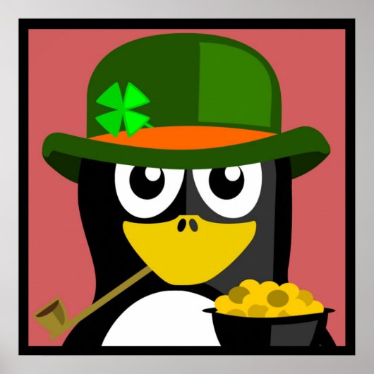 "ST. PATRICK'S DAY' PENGUIN POSTER (Voorkant)