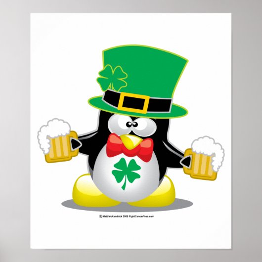 St Patrick's Day Penguin Poster (Voorkant)