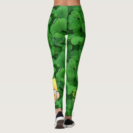 St Patrick's Day Personaliseert woorden Green Clov Leggings (Achterkant)