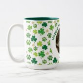 St. Patrick's Day Personalized Cat Mom Photo Mug Tweekleurige Koffiemok (Links)