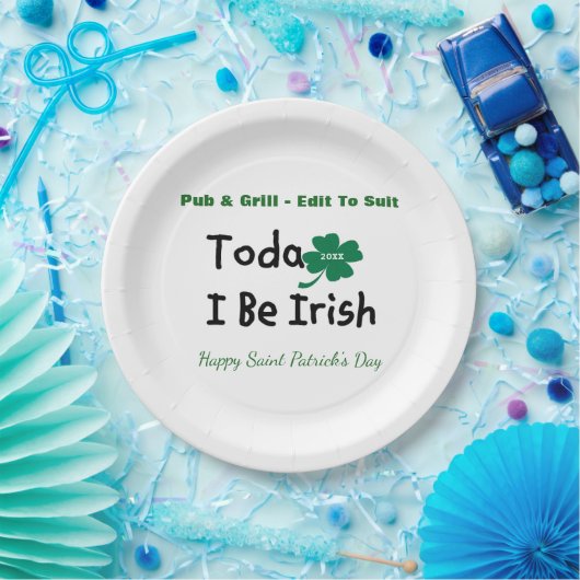 St. Patrick's Day Persoonlijk Papieren Bordje (Feest)
