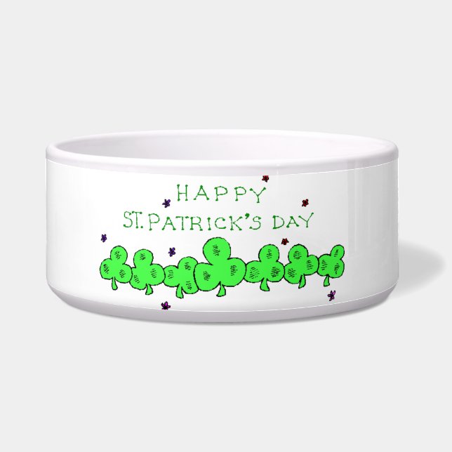 St. Patrick's Day Pet Bowl Voerbakje (Voorkant)