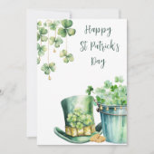 St Patrick's Day Pet en Klaver Feestdagenkaart (Voorkant)