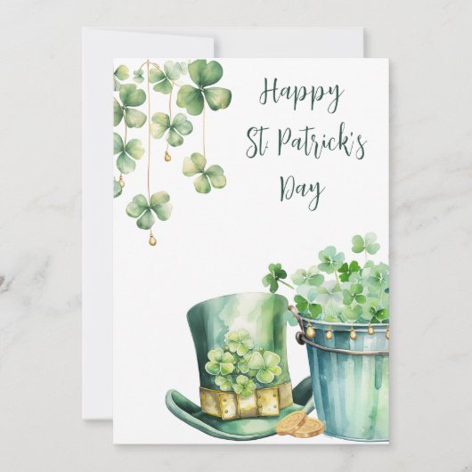 St Patrick's Day Pet en Klaver Feestdagenkaart (Voorkant)