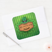 St. Patrick's Day - Pet & kleding Vierkante Sticker (Envelop)