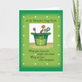 St. Patrick's Day Pet met bloemen Kaart (Voorkant)