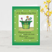 St. Patrick's Day Pet met bloemen Kaart (Gele Bloem)