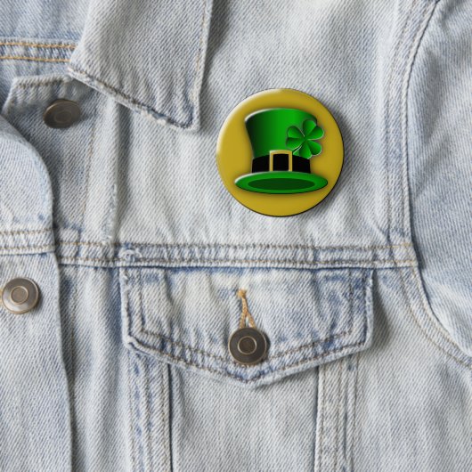 St Patricks Day Pet Round Button (In situ)