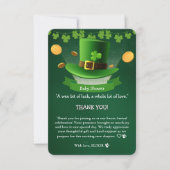 St. Patrick's Day Pet Shamrock Gold Baby shower Bedankkaart (Voorkant)