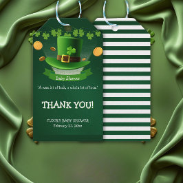 St. Patrick's Day Pet Shamrock Gold Baby shower Cadeaulabel