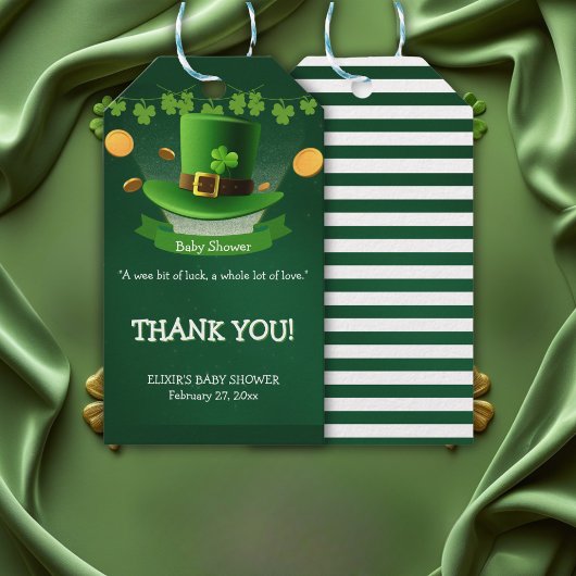 St. Patrick's Day Pet Shamrock Gold Baby shower Cadeaulabel