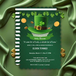 St. Patrick's Day Pet Shamrock Gold Baby shower Kaart