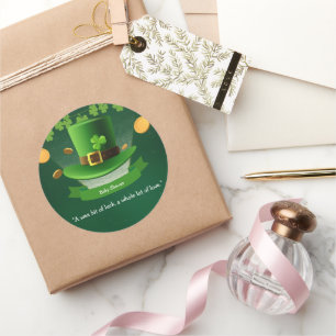 St. Patrick's Day Pet Shamrock Gold Baby shower Ronde Sticker