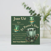 St Patrick's Day Petten en bogen feest Kaart (Staand voorkant)