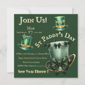 St Patrick's Day Petten en bogen feest Kaart (Voorkant)