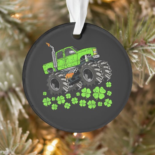 St Patricks Day Peuter Lucky Monstertruck Ornament (Boom)