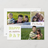 St. Patrick's Day Photo Collage Briefkaart Sjabloo (Voorkant / Achterkant)