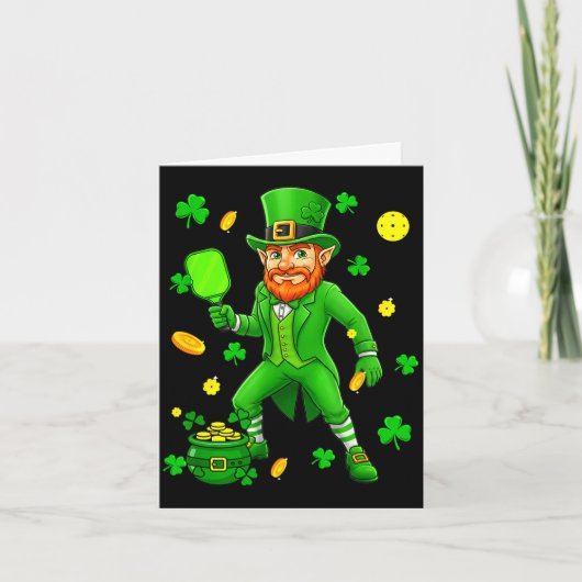 St. Patrick's Day Pickleball spelen matching Kaart (Voorkant)