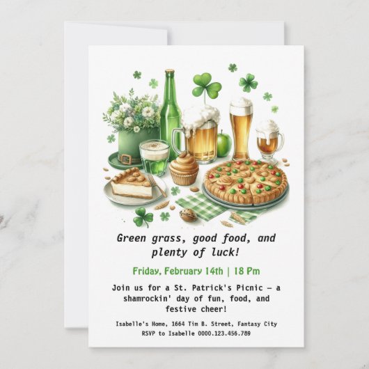 St. Patrick's Day Picknick – Lucky Plezier Kaart (Voorkant)