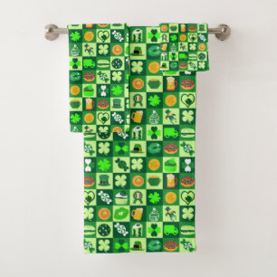 St. Patrick's Day-pictogrammen naadloos patroon Bad Handdoek