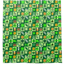 St. Patrick's Day-pictogrammen naadloos patroon Douchegordijn
