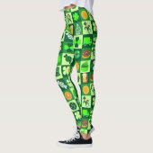 St. Patrick's Day-pictogrammen naadloos patroon Leggings (Links)