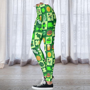 St. Patrick's Day-pictogrammen naadloos patroon Leggings