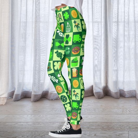 St. Patrick's Day-pictogrammen naadloos patroon Leggings