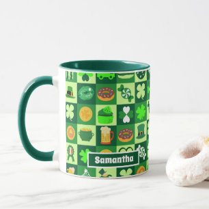 St. Patrick's Day-pictogrammen naadloos patroon Mok