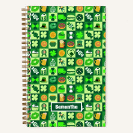 St. Patrick's Day-pictogrammen naadloos patroon Notitieboek